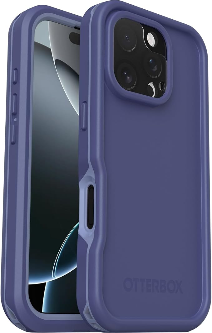 OtterBox iPhone 16 Pro FRĒ Series Waterproof Case with MagSafe (Designed by LifeProof) - Denver Dusk Purple, Waterproof, 60% Recycled Plastic, Sleek and Stylish | with MagSafe, Waterproof, 60% Recycled Plastic, Sleek and Stylish