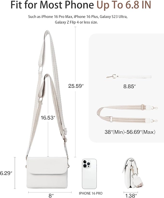 CHOLISS Small Crossbody Bags for Women, Vegan Leather Cell Phone Purse, Mini Travel Purse with Adjustable Strap Womens Gifts