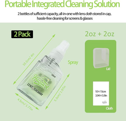2 Pack Electronic Screen Cleaner Spray, Hatstart Cell Phone Touch Screens Cleaning for TV Laptop Computer Tablet PC LCD Flat Screens and Car Display, Compatible with iPhone iPad MacBook Pro, Green
