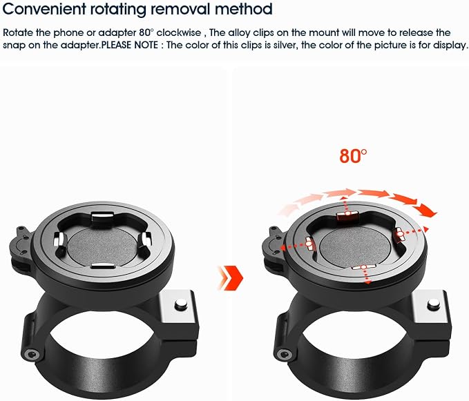 Bike Handlebar Phone Mount with 4-Point Buckle – Universal Clamp for Scooter, E-Bike, MTB | 3M Adhesive Adapter | CNC Aluminum Holder