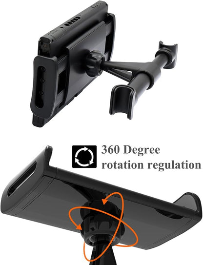 FYOUNG Car Headrest Mount Compatible with Switch 2 Model 2025/ Swith OLED/Switch, Adjustable Car Holder Compatible with Switch/iPhone/iPad and Other Devices (4"-11")-Black