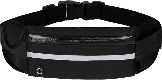 Running Belts for Women and Men,Waterproof Fanny Pack,Flip Belt Running Belt with Water Bottle,Running Phone Holder (Black)