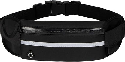 Running Belts for Women and Men,Waterproof Fanny Pack,Flip Belt Running Belt with Water Bottle,Running Phone Holder (Black)