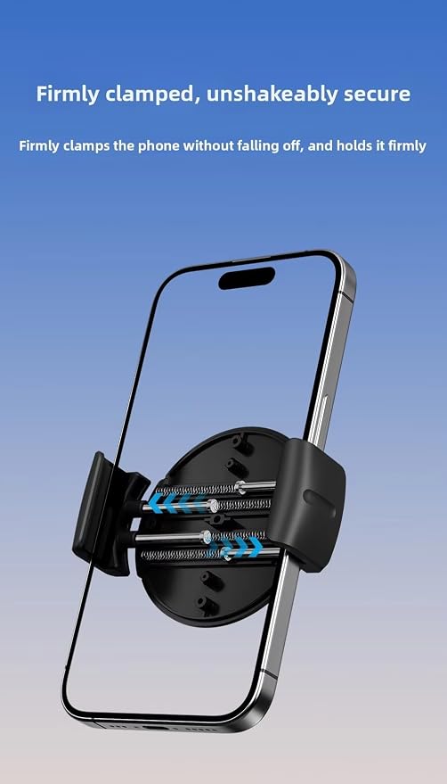 Magnetic Phone Holder for Gym, MagSafe iPhone & Android – Dual Magnet Mount with Universal Clamp, Attaches to Squat Racks & Metal Equipment, Workout Recording Accessory for Men & Women, Black