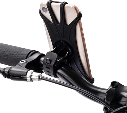 TeamObsidian Bike Phone Mount [ Size L] Made of Durable Non-Slip Silicone. Rotatable Mobile Cellphone Holder/Universal Cradle for All Bicycle Handlebars and 99% of Smartphones: