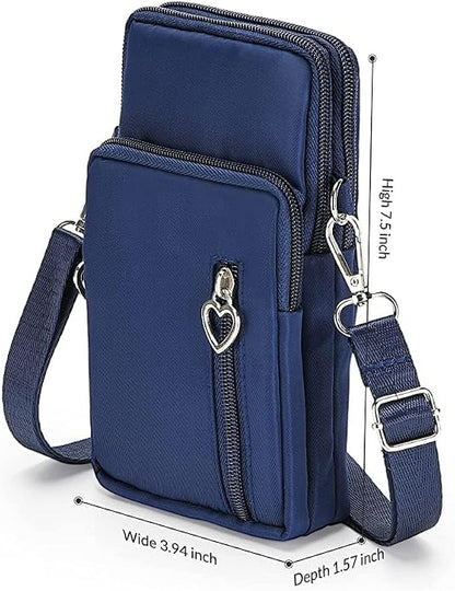 Women Crossbody Cell Phone Purse Wristband Sport Armband Wallet Bag Zipper Nylon Handbags