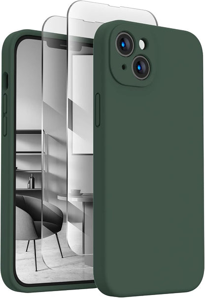 FireNova Designed for iPhone 13 Case, Silicone Upgraded [Camera Protection] Phone Case, Soft Anti-Scratch Microfiber Lining Inside, 6.1 inch, Alpine Green