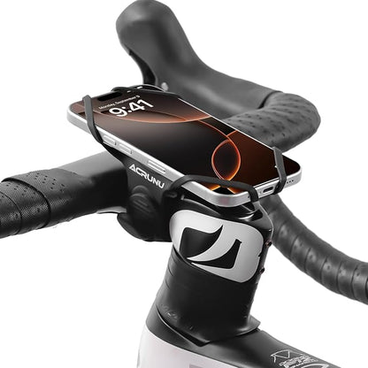 Bike Phone Mount for Handlebar – Scratch-Free Silicone Holder with Anti-Slip Grip, Universal Cycling Phone Stand Compatible with iPhone/Samsung (4.0"-7.2"),Horizontal & Vertical Installation