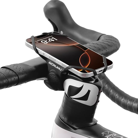 Bike Phone Mount for Handlebar – Scratch-Free Silicone Holder with Anti-Slip Grip, Universal Cycling Phone Stand Compatible with iPhone/Samsung (4.0"-7.2"),Horizontal & Vertical Installation
