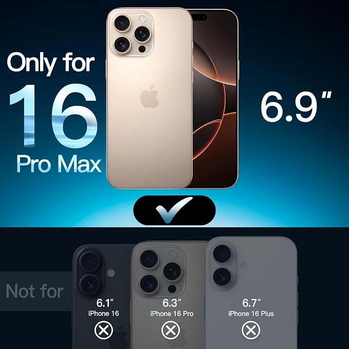 JETech 5 in 1 Matte Case for iPhone 16 Pro Max 6.9-Inch with 2-Pack Each Tempered Glass Screen Protector and Camera Lens Protector, Translucent Back Shockproof Phone Cover (Desert Titanium)
