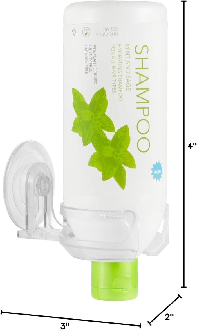 The Original SipCaddy Shower Beer & Bath Wine Holder | Portable Drink Cupholder | Shower Caddy | Beer, Wine, Shampoo Holder | American-Made Suction Cup | Clear