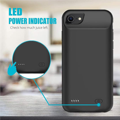 Battery Case for iPhone 6/6s/7/8/SE 2/3nd Gen,10000mAh Portable Charger Case Rechargeable Battery Pack Charging Case Compatible with iPhone SE 2020(2nd Generation)/8/7/6s/6/SE 3nd Gen (4.7 inch)-Black
