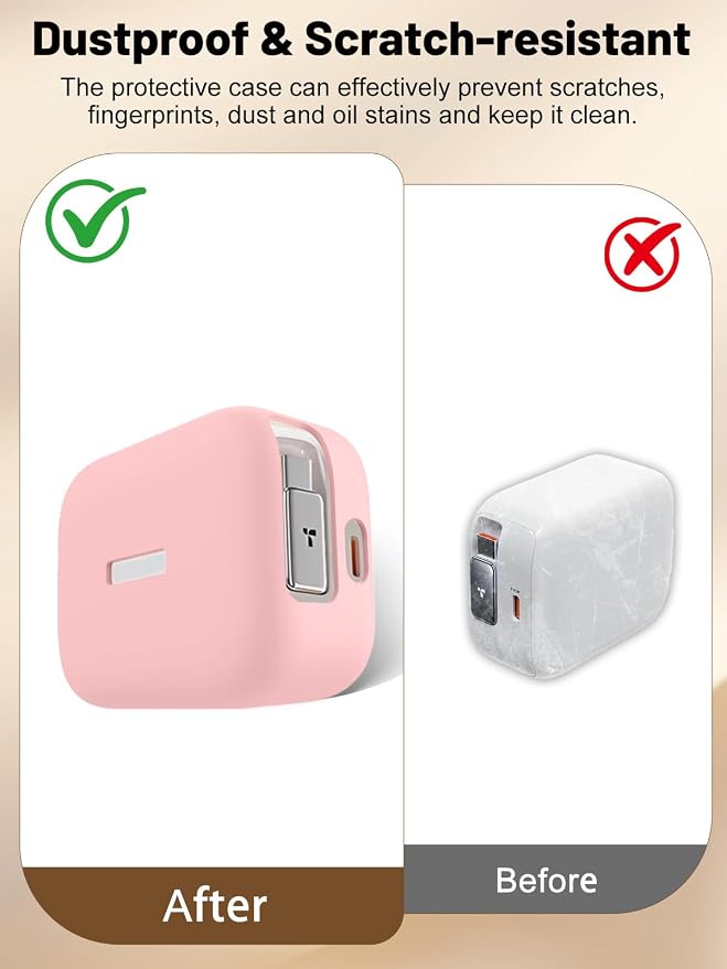Silicone Protective Case for TORRAS FlexLine 67W Charger, Full-Body Protective Cover with Precise Cutouts, Shockproof Dustproof Charging Block Protector Sleeve & Scratch-Resistant Sleeve (Pink)