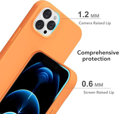 for iPhone 12 Pro Max Case Silicone Compatible with Magsafe Case, Ultra Slim Thin Magnetic Phone Cases Mag Safe, Cute Soft Rubber Gel Matte Plain Wireless Charging Cover for Women, Neon Orange