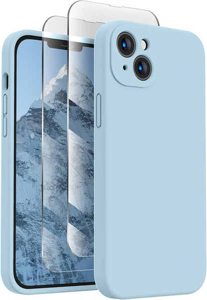 FireNova Designed for iPhone 13 Case, Silicone Upgraded [Camera Protection] Phone Case, Soft Anti-Scratch Microfiber Lining Inside, 6.1 inch, Sky Blue