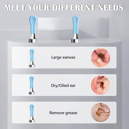 Ear Wax Removal Tool Replacement Tips, 6 pcs for Wet/Dry Earwax Cleaning, Original Ear Cleaner Camera Tips for Bebird Earsight Plus series/30S/R1/X17 Pro/D3 Pro etc