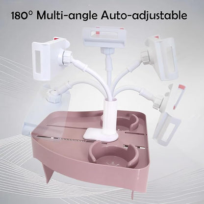 Hot Tub Tray with Adjustable Phone Holder, Hot Tub Accessories with 2 Cup Holder, A Nonslip Hot Tub Accessories Shelf Drinks Snacks Phone Holder for Spa Bathtub(Taro Gray)