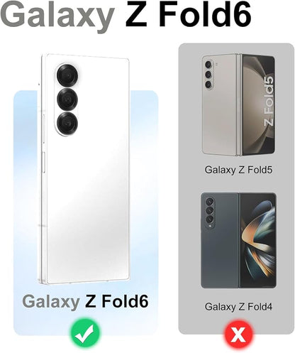 Btscase for Samsung Galaxy Z Fold 6 Case,Built in Front Screen Protector,Gold Glitter Marble Pattern Hard PC Slim Shockproof Full Body Drop Protective Case for Galaxy Z Fold 6 5G, Blackish Green