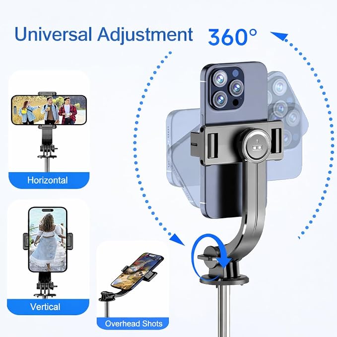 67" Detachable Phone Tripod Selfie Stick, Extendable Portable Cell Phone Stable Camera Easy Selfie Tripod Stand, with Wireless Remote, Ideal for Travel & Photos Recording/Video Vlogging, Big Tripod