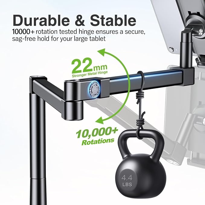 elitehood 28in Long Arm iPad Desk Mount, Heavy Duty Aluminum Tablet Arm Mount for Desk Bed Sofa, Compatible with iPad Pro 13/12.9 Air Mini, iPhone, Portable Monitor and 4.7-13in Tablets