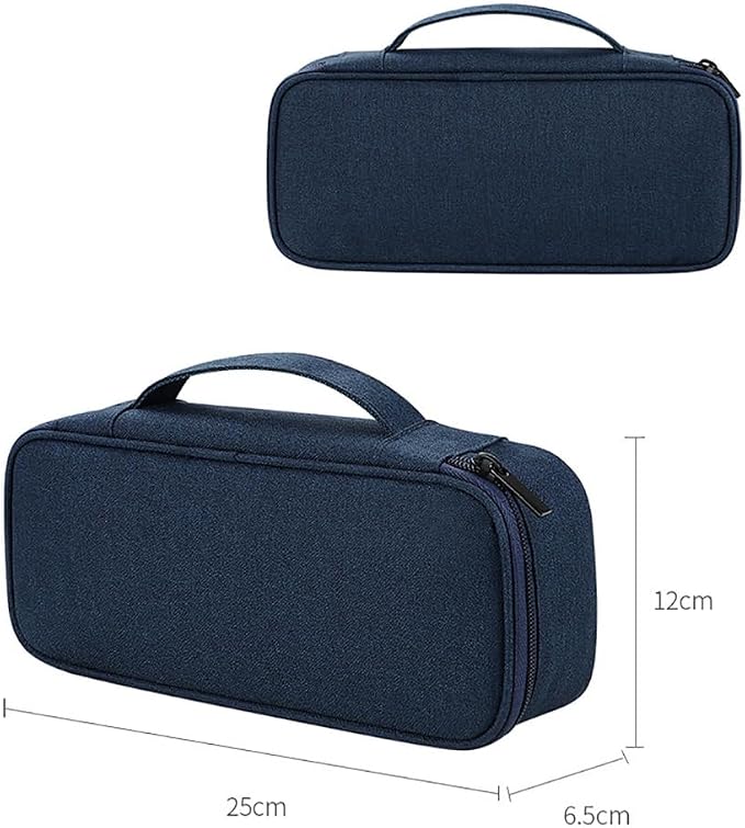 GSHLLO Waterproof Electronic Storage Bag Charge Cord Organizer Travel Case Portable Tech Zipper Pouch Charging Cable Carry Pouch Power Bank Holder Case with Compartments and Handle Dark Gray