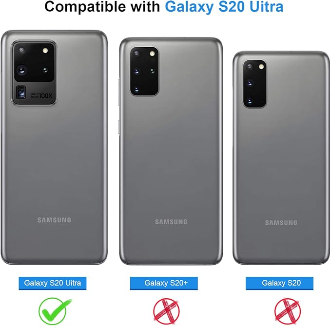 Lanhiem for Samsung Galaxy S20 Ultra Case, IP68 Waterproof Dustproof with Built-in Screen Protector, Heavy Duty Full Body Protective Phone Case for Samsung S20 Ultra 5G, Black/Clear