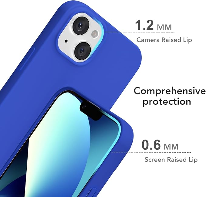 for iPhone 13 Mini/ 12 Mini Case Silicone Compatible with Magsafe Case, Ultra Slim Thin Magnetic Phone Cases Mag Safe, Cute Soft Rubber Gel Matte Wireless Charging Cover for Women, Royal Blue