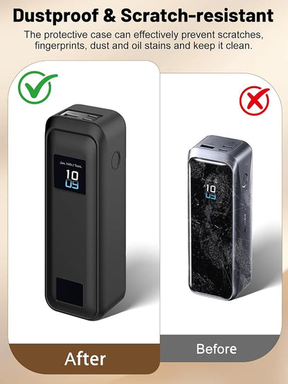 Silicone Protective Case Compatible with Anker Prime Power Bank 20,100mAh 3-Port Portable Charger, Full-Body Protective Cover with Precise Cutouts, Shockproof & Scratch-Resistant Sleeve (Black)