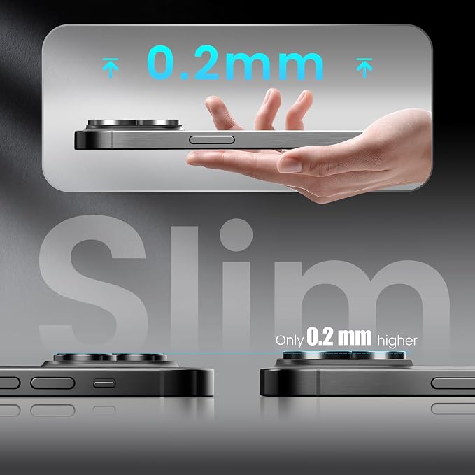 Camera Lens Protector for iPhone 15 Plus 6.7" ＆ iPhone 15 6.1"[Picture Perfect], Tempered Glass, 98% Transmittance, 10 Time Anti-Broken, Easy to Install, Case Friendly - Black