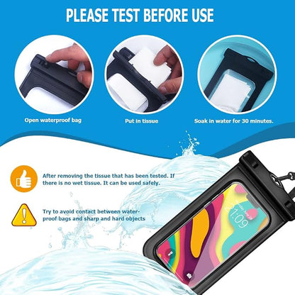 wyyw 5 pcs Universal Waterproof Phone Pouch, Cellphone Dry Bag IPX8 Underwater Waterproof Case Compatible with iPhone 12/11 Pro Max/Pro/8 Plus, Galaxy S21/S20/S10/Note 20/10/9, Plus Phones up to 6.8"