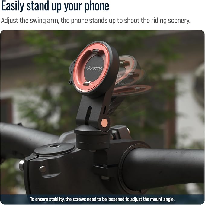 Bike Phone Mount,Motorcycle Phone Holder with Universal Adapter,Out Front Bicycle Handlebar Mount for Mountain Road EBike,Scooter,Moto,MTB,Quick Release 【Series C - 1st Gen】Angle Adjustment Edition