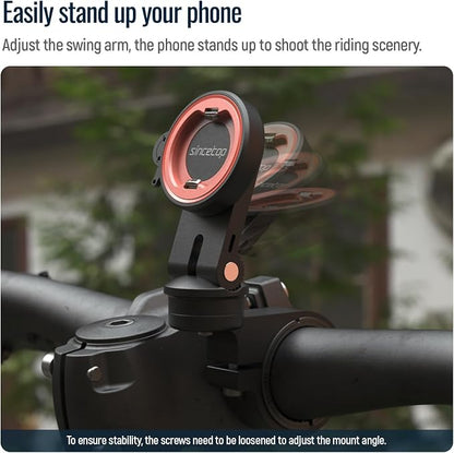 Bike Phone Mount,Motorcycle Phone Holder with Universal Adapter,Out Front Bicycle Handlebar Mount for Mountain Road EBike,Scooter,Moto,MTB,Quick Release 【Series C - 1st Gen】Angle Adjustment Edition
