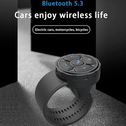 Car Motorcycle Bicycle Wireless Bluetooth 5.3 Remote Controller Phone Car Kit Steering Wheel Remote Controller Receiver Rechargeable 500mA Battery for Cell Phone Waterproof 67