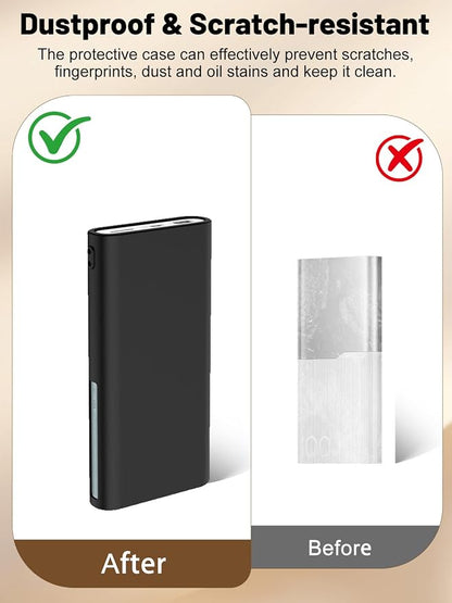 Silicone Protective Case Compatible with OnePlus SuperVooc Power Bank 12,000mAh 100W, Shockproof Cover with LCD Display Visible, Anti-Lost Strap, Precision Cutouts for All-Port Charger (Black)