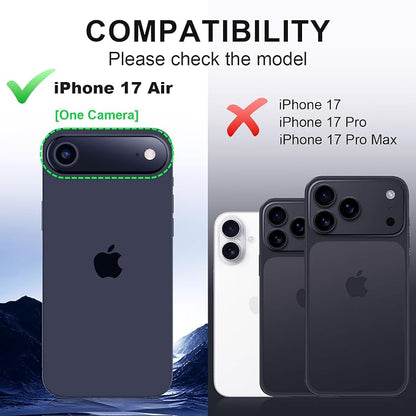 AFARER 2 Pack Lens Protector for iPhone 17 Air, Ultra-thin HD Tempered Glass Camera Cover [Strong Adsorption] [Not Easy to Break] [Does not Affect Night Shots] Case-Friendly (Black)