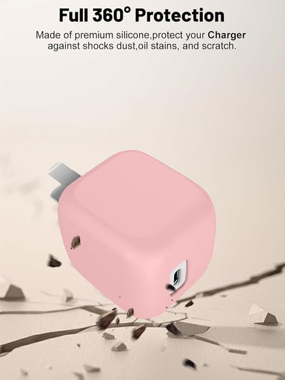 Silicone Protective Case for Belkin 45W USB C Charger Block, Full-Body Protective Cover with Precise Cutouts, Shockproof Dustproof Charging Protector Sleeve & Scratch-Resistant Sleeve (Pink)