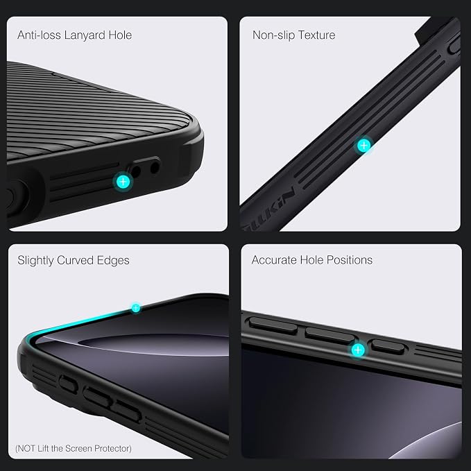 Nillkin for iPhone 16 Pro Case with Slide Camera Cover, [Full Camera Protection][Anti-Scratch] Military-Grade Protection, Anti-Fingerprint, Slim Phone Case for iPhone 16 Pro 6.3'' Black