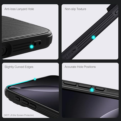 Nillkin for iPhone 16 Pro Case with Slide Camera Cover, [Full Camera Protection][Anti-Scratch] Military-Grade Protection, Anti-Fingerprint, Slim Phone Case for iPhone 16 Pro 6.3'' Black