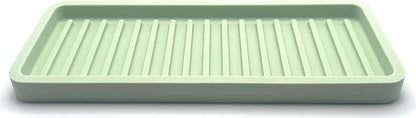 Happitasa Silicone Kitchen Sink Organizer Tray, Sponge Holder and Countertop Protector | Bathroom and Kitchen Soap Dish and Dispenser Tray (Pistachio, 9"x3.5", 5.6 Ounces)
