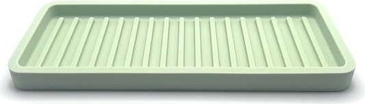 Happitasa Silicone Kitchen Sink Organizer Tray, Sponge Holder and Countertop Protector | Bathroom and Kitchen Soap Dish and Dispenser Tray (Pistachio, 9"x3.5", 5.6 Ounces)