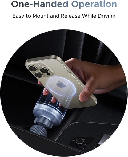 UGREEN 25W MagFlow Wireless Car Charger, MagSafe Qi2 Certified Fast Charging Cradle Mount for iPhone 17/16/15/14/13/12 Series, Air Vent Clip Secure Holder with USB-C Cable