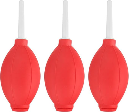 PATIKIL Soft Tip Air Blower Dust Blaster, 3 Pcs Rubber Bulb Air Pump Dust Blower Cleaner Cameras Lens Cleaning Tool with Long Nozzle for Camera Lens Computer Keyboard, Red/White