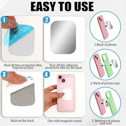 Bewudy 10 Pcs Adhesive Thin Plates (Compatible with Magnetic Mounts), Magnet Phone Mount, Metal Plates for Phone Case