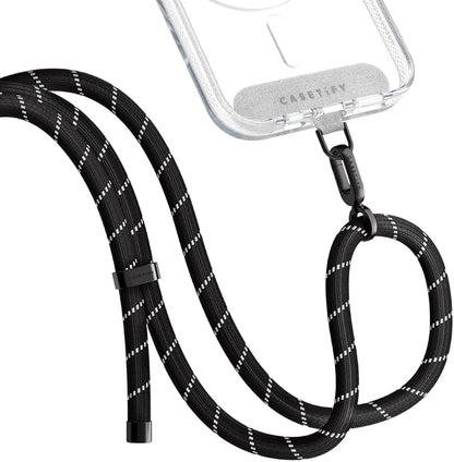 CASETiFY 8mm Rope Cross Body Strap with Card - Black