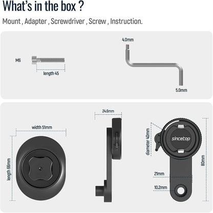 sincetop Universal Bike Phone Mount, Aluminum Stem Cap Phone Holder for Mountain and Road Bicycles, Quick Connect Riding Clip Stand MTB Handlebar Clamp【Series C - 1st Gen】