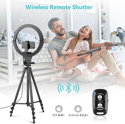 Sensyne 14" Ring Light with Tripod Stand, LED Circle Light with Phone Holder, for Photo Selfie, Video Recording, Zoom Meeting (Pack of 2)