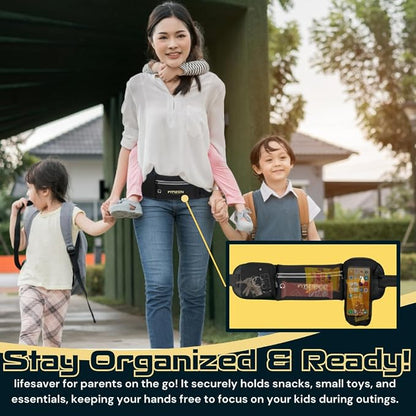 Fitizen Fanny Pack - 3 Pockets - Up To 36 in" Waist - Slim Walking Belt For Men & Women Hiking Cycling Workouts Walking & Travel - Reflective Pocket & Phone Holder for the Fit Citizen By Fitnation
