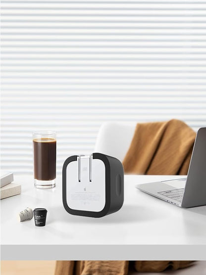 Case for Apple 35W Dual USB-C Port Compact Power Adapter, WUNIAK Soft Silicone Protective Portable Scratch Shock Resistant Shell, Protective Case for Apple 35W Dual USB-C Charger, Black