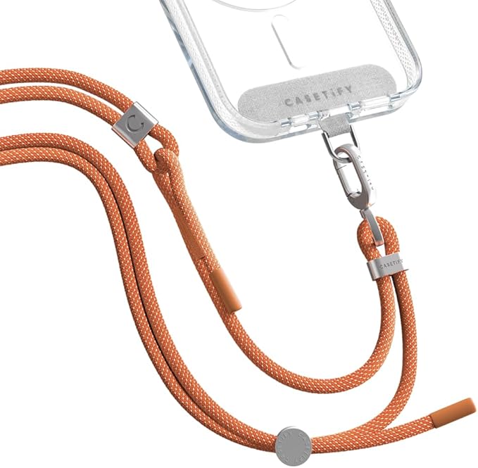 CASETiFY 6mm Rope Cross Body Strap with Card - Orange