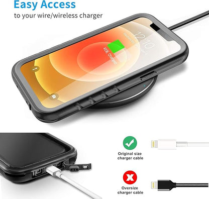 SPORTLINK for iPhone 12 Case - IP68 Waterproof Military Protective Full Body Heavy Duty Shockproof 360 Sealed Dustproof with Camera Screen Protector Phone Cover for iPhone 12 6.1" Black